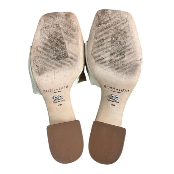 Born on Fifth + Antonio Milani Amy Ivory Heeled Ruffle Leather Slide Sandal 11 - Picture 9 of 12